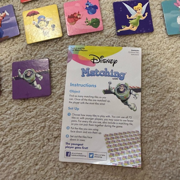 Disney Matching Game with Blue and Red Accents - Picture 2 of 4